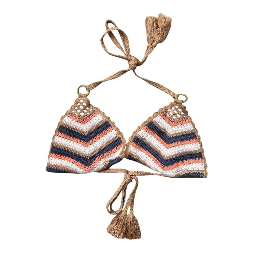 Aerie Striped Crochet Bikini Top, 003